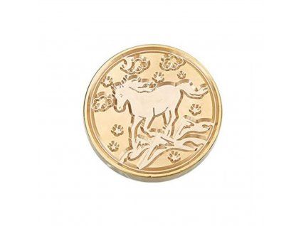 Pečetidlo Crasphire 25 mm s motivem koně v cvalu, kovová hlavice