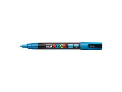 Uni Posca 3ML akrylový popisovač, třpytivý světle modrý 8, šířka stopy 0,9 až 1,3 mm