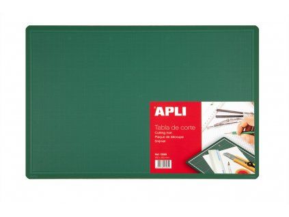 Řezací podložka APLI 30 x 45 cm, oboustranná PVC podložka s rastrem a úhelníkem pro přesné řezy