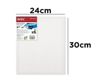 Artix Hobby bavlněné malířské plátno 24 x 30 cm, balení 6 kusů, bílý základ
