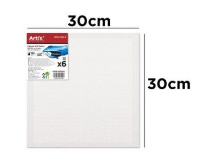 Artix Hobby bavlněné malířské plátno 30 x 30 cm, balení 6 ks, bílý podklad