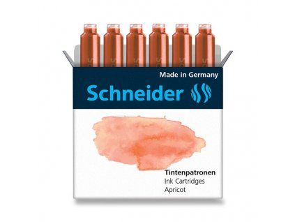 Schneider inkoustové bombičky 6 ks, meruňková barva pro plnící pera Schneider a další značky