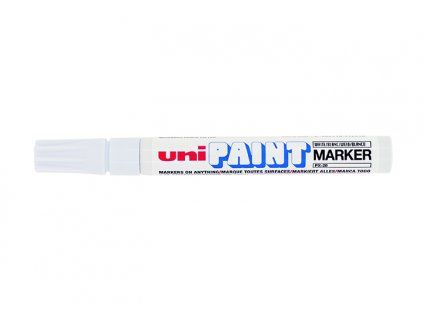 Uni PX-20 bílý lakový popisovač s klínovým hrotem 2,2 až 2,8 mm, olejová báze