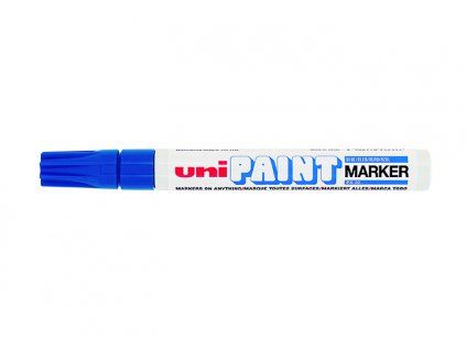 Uni PX-20 lakový popisovač s klínovým hrotem 2,2 až 2,8 mm, modrá barva, olejová báze