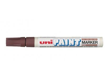 Uni PX-20 lakový popisovač s klínovým hrotem 2,2 až 2,8 mm, hnědá barva, tělo z hliníku