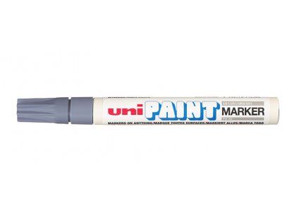 Uni PX-20 lakový popisovač šedý, klínový hrot 2,2 až 2,8 mm, olejová báze