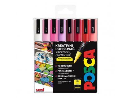 Uni Posca PC-3M LOVE sada 8 akrylových popisovačů v pastelových tónech, stopa 0,9 až 1,3 mm