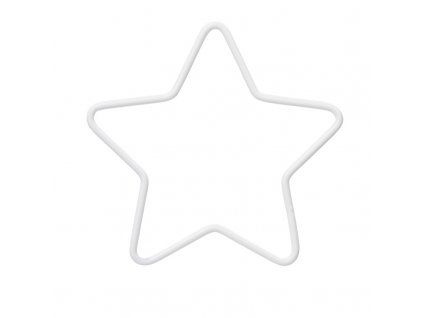 HobbyFun Hvězda z ocelového drátu 14 cm, bílé lakování, průměr drátu 3 mm