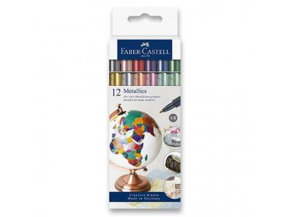 Faber-Castell Metallics sada 12 metalických popisovačů, šířka stopy 1,5 mm