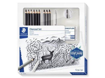 Staedtler Lumograph Design Journey sada uhlových tužek s pryží a ořezávátkem
