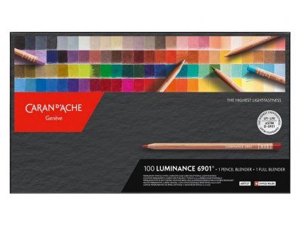 Caran D'ache Luminance 6901 sada 100 pigmentových pastelek a 2 blendery v kazetě