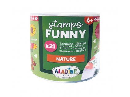 Sada 21 gumových razítek Aladine Stampo Funny, tematická sada Příroda na pěnové gumě