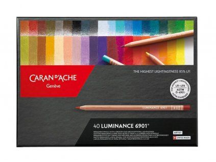 Caran D'ache Luminance 6901 sada 40 uměleckých pigmentových pastelek v boxu
