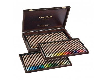 Caran D'Ache Pastel Pencil, sada 84 suchých pastelů v tužce v dřevěném kufříku