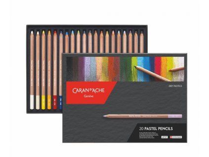 Caran D'Ache Pastel Pencils, sada 20 uměleckých suchých pastelů v tužce, kartonový box