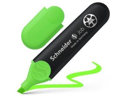 Schneider Job 150 zvýrazňovač zelená, zkosený hrot, šířka stopy 1-5 mm, inkoust na vodní bázi