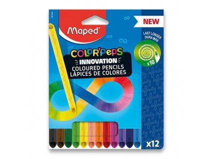 Maped Color'Peps Infinity sada 12 bezdřevých pastelek s trojbokou dutou tuhou