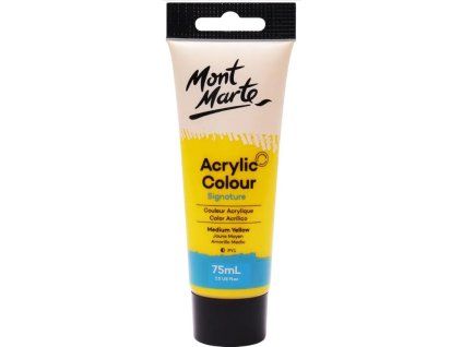 Mont Marte akrylová barva 75 ml tuba, odstín Medium Yellow žlutá