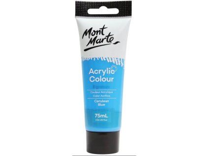 Mont Marte akrylová barva 75 ml v tubě, odstín azurová modrá Cerulean Blue