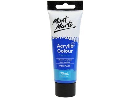 Mont Marte akrylová barva 75 ml, odstín Deep Cyan Blue, tmavě modrá, tuba