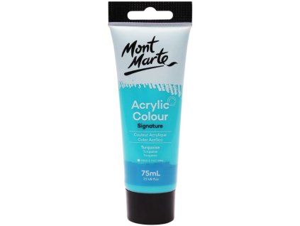 Mont Marte akrylová barva 75 ml, odstín tyrkys (Turquoise), tuba s krémovou konzistencí