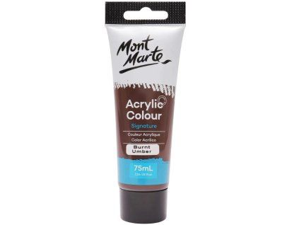 Mont Marte akrylová barva 75 ml v tubě, odstín Burnt Umber, hnědá Umbra pálená