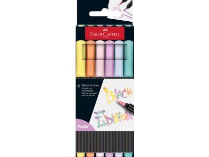 Faber-Castell Black Edition sada 6 fixů se štětcovým hrotem v pastelových barvách