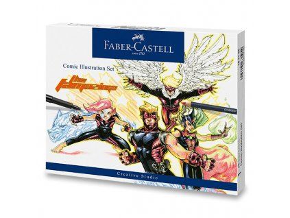 Faber-Castell Comic Illustration Set, sada 15 ks pro komiksové kreslíře, kresba tuší