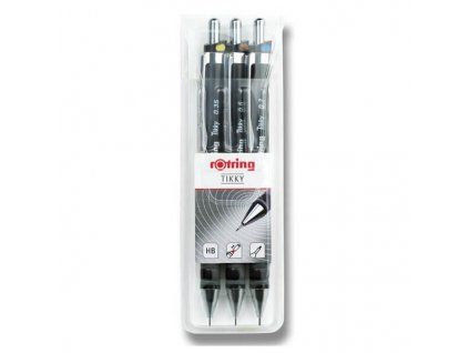 Sada tří mikrotužek Rotring Tikky černá, hroty 0,35, 0,5 a 0,7 mm