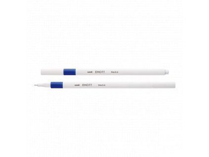 Uni EMOTT liner Mitsubishi Pencil, tenký fix 0,4 mm, modrá barva, bílé tělo