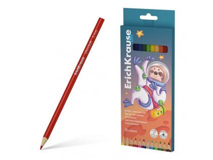 Bezdřevé pastelky ErichKrause Kids Space Animals 12 barev