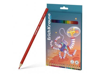 Bezdřevé pastelky ErichKrause Kids Space Animals 18 barev