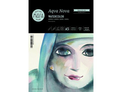 Musa Aqva Nova Watercolor blok akvarelových papírů A5, 300 g/m2, 12 listů, lepená vazba