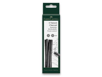 Faber-Castell Pitt Monochrome přírodní uhel, sada 6 vrbových tyčinek 6-11 mm