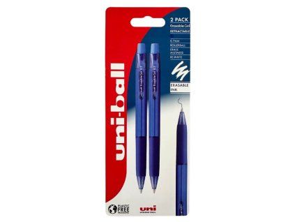UNI Erasable Gel stiskací gumovací gelové pero modré, balení 2 ks v blistru