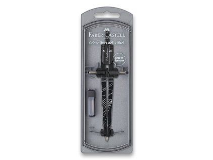 Kružítko Faber-Castell Quick Set Compass Twister silver, regulační mechanismus a centrální kolečko