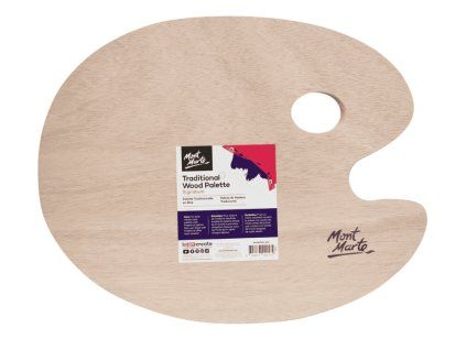 Dřevěná malířská paleta Mont Marte oválná 30 × 38 cm