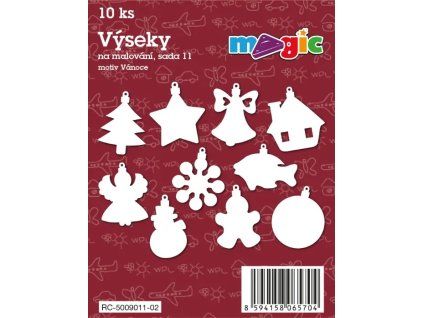 Výseky z papíru Sada 11 vánoční ozdoby