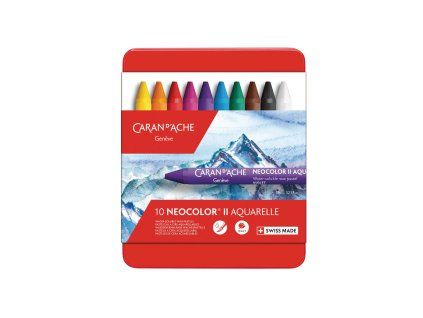 Akvarelové voskové pastely Caran D'ache Neocolor II Aquarelle, 10 barev