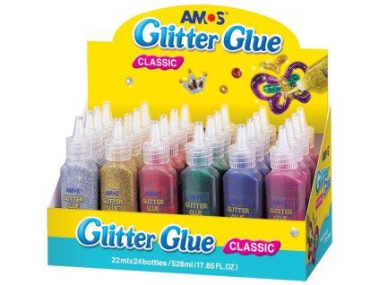 Amos glitrové lepidlo 22 ml modré, třpytivý efekt na papír, látku a dřevo