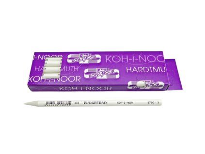 Koh-i-Noor Progresso pastelka v laku bílá, celá tuha bez dřeva lakovaná v odstínu barvy