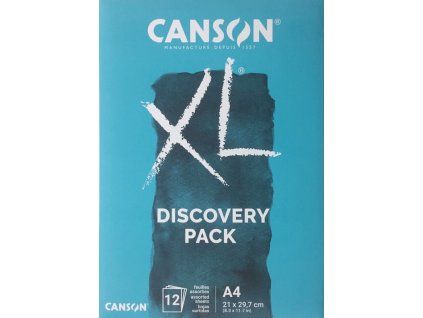Canson XL Discovery Pack, složka 12 archů A4 pro akvarely a mix media techniky