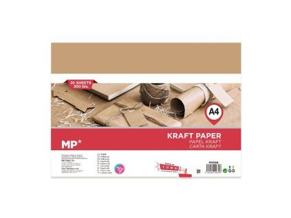 Kraftový karton Artix MP A4 300 g/m2, přírodní papír s hrubší strukturou a vysokou pevností