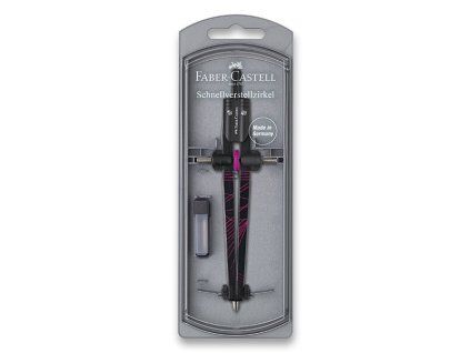 Kružítko Faber-Castell Quick Set Compass Twister růžové pro žáky a studenty