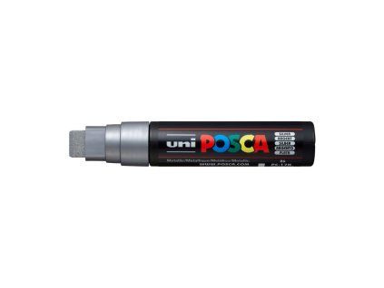 Uni Posca PC-17K akrylový popisovač s plochým hrotem 15 mm, stříbrná barva
