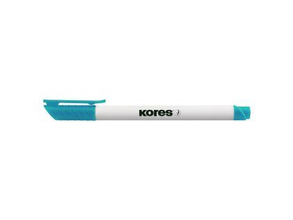 Popisovač Kores K-Marker Whiteboard tenký hrot 1-2 mm, tyrkysová barva, na bílé tabule