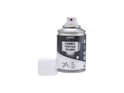 Pébéo Setacolor 7A sprej na textil 100 ml, metalický odstín 32 stříbrný