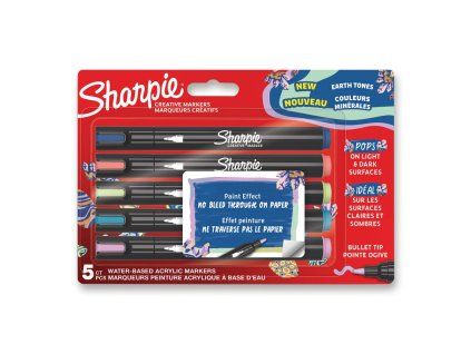 Sharpie Acrylic Marker Bullet sada 5 doplňkových barev, akrylový popisovač 2,5 mm