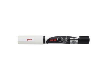 Uni Chalk PWE-3MS bílý křídový popisovač, stopa 0,9-1,3 mm, bullet tip