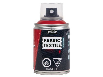 Pébéo Setacolor 7A sprej na textil 100 ml, odstín 04 červený, vodou ředitelný